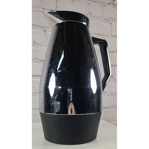 Chrome Glass Vacuum Carafe Pitcher Insulated Thermal Japan Vintage Mid Century